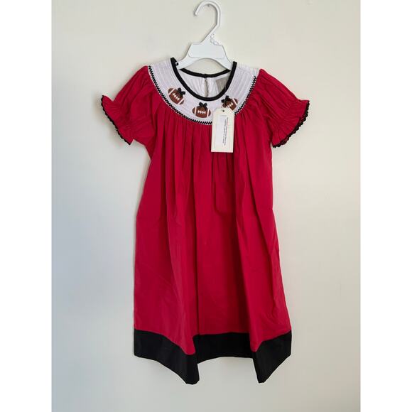 Lil' Cactus Other - Lil‎ Cactus Football Red and Black Smocked Dress NWT size 6
